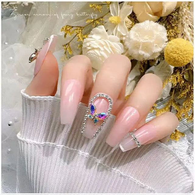 Ab Aurora Butterfly Nail Charms (Set Of 2 Pcs)