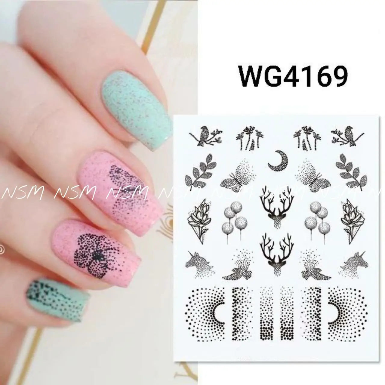 Abstract Dot Print Water Decal Sticker Sheets (WG4169)