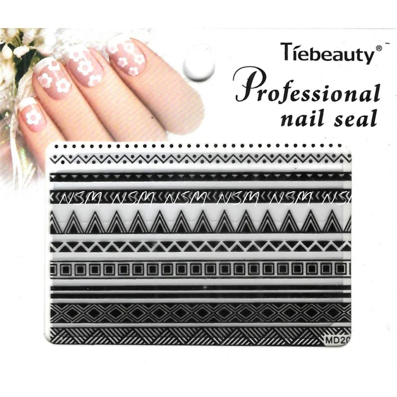 Abstract Geometric Design Transparent Base Black Sticker Sheets (MD20)