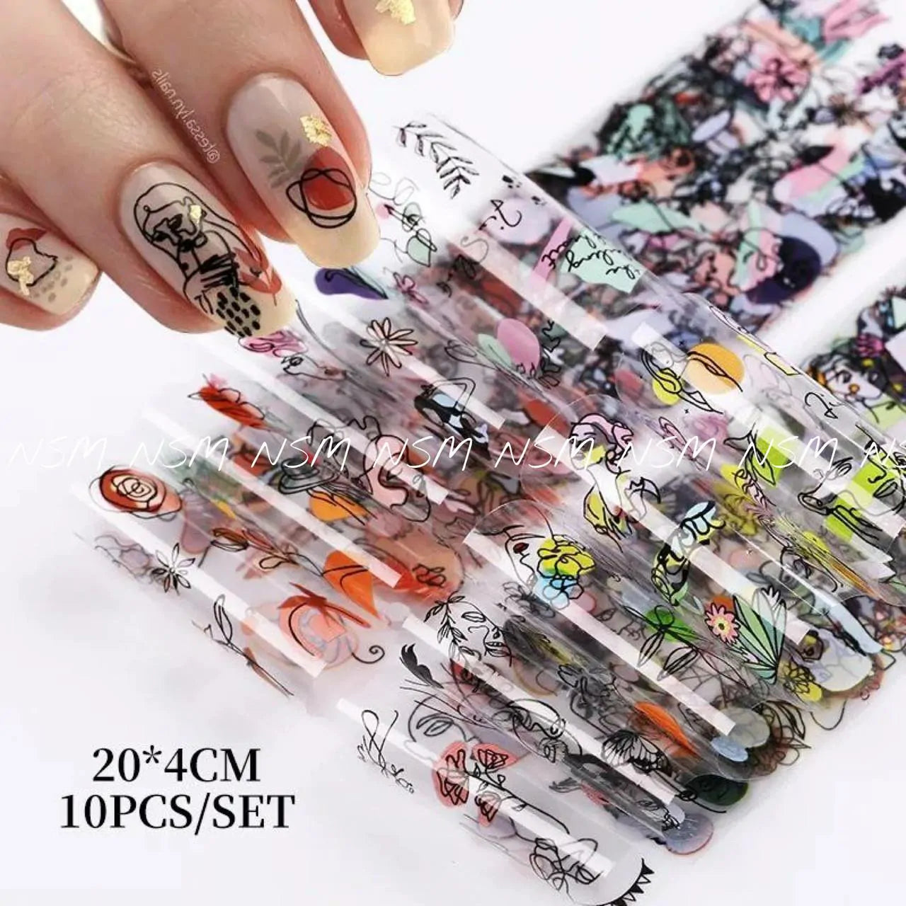 Abstract Graffiti Lady Face Design Transfer Foil (Set of 10 Without Box)