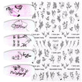 Abstract Lady Face And Leaves Nail Sticker Sheets (F640)