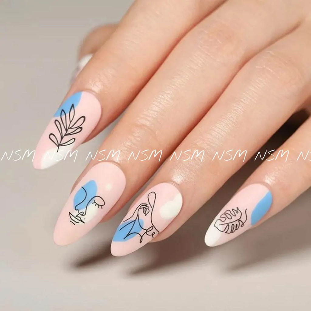 Abstract Lady Face, Flowers And Leaves Stamping Plate By Nicole Diary (184)
