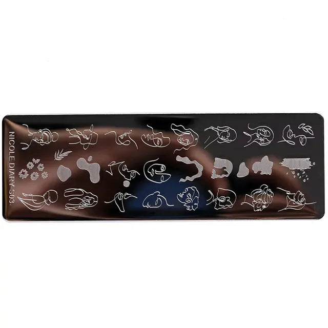 Abstract Lady Face Stamping Plate By Nicole Diary (S03)