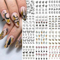 Animal Leaf And Abstract Nail Art Water Decal Sticker Sheet BY-024 (12 Prints)
