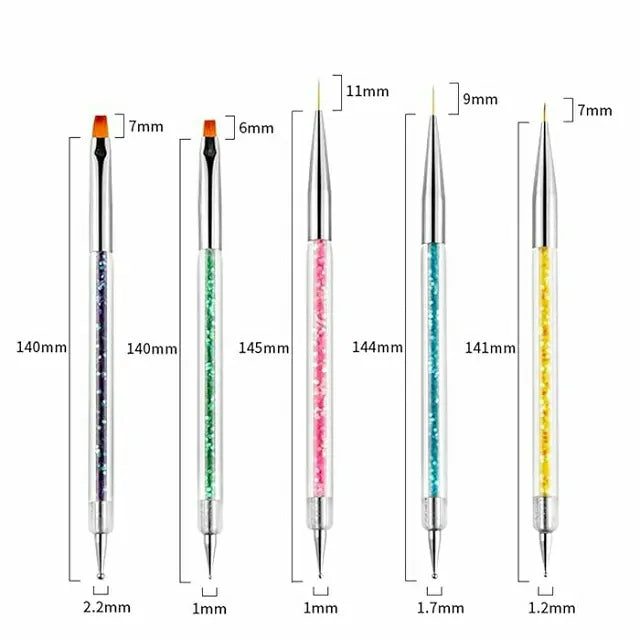 Art Brush And Dotting Tool 5 Pcs (2 In 1)