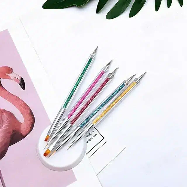 Art Brush And Dotting Tool 5 Pcs (2 In 1)