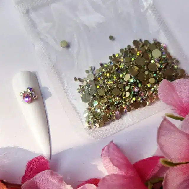 Aurora Ab Mix Sized Rhinestones Pack