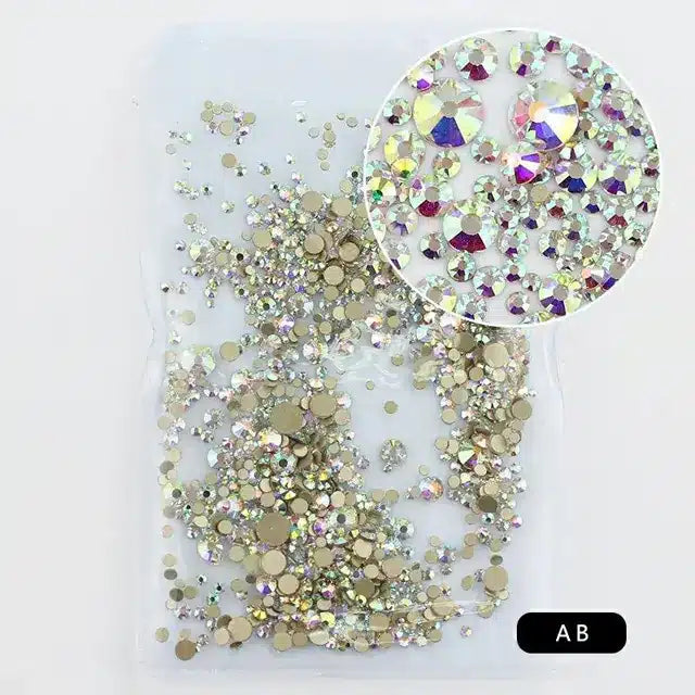 Aurora Ab Mix Sized Rhinestones Pack