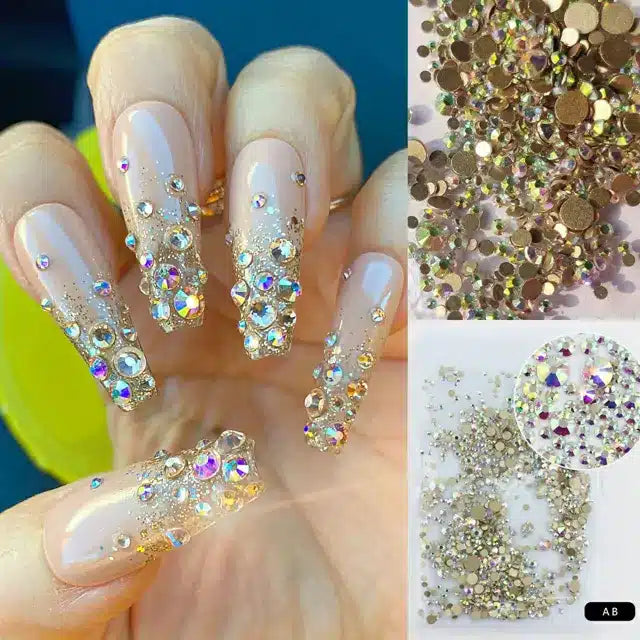 Aurora Ab Mix Sized Rhinestones Pack
