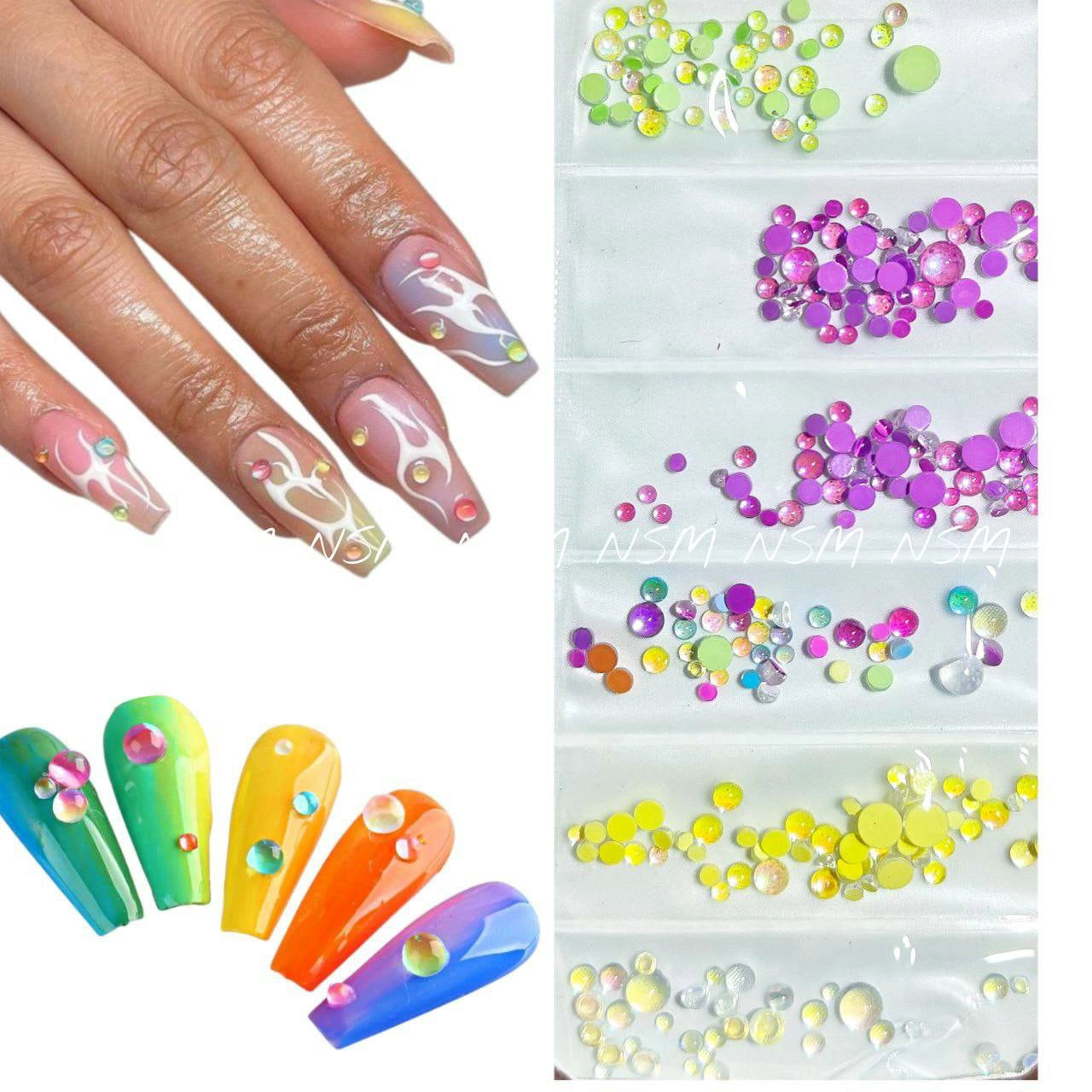 Aurora Mermaid Colorful Waterdrop Rhinestone Sheets