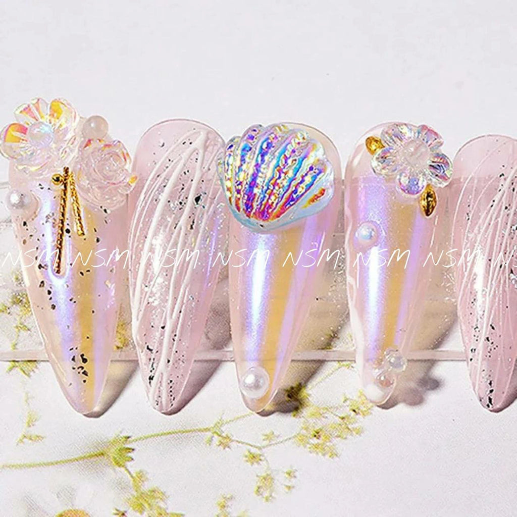 Aurora Sea Shell Nail Charms (Pack Of 10 Pcs)