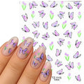 Aurora Shell Light Butterfly Nail Art Sticker Sheet (TZ-1115)