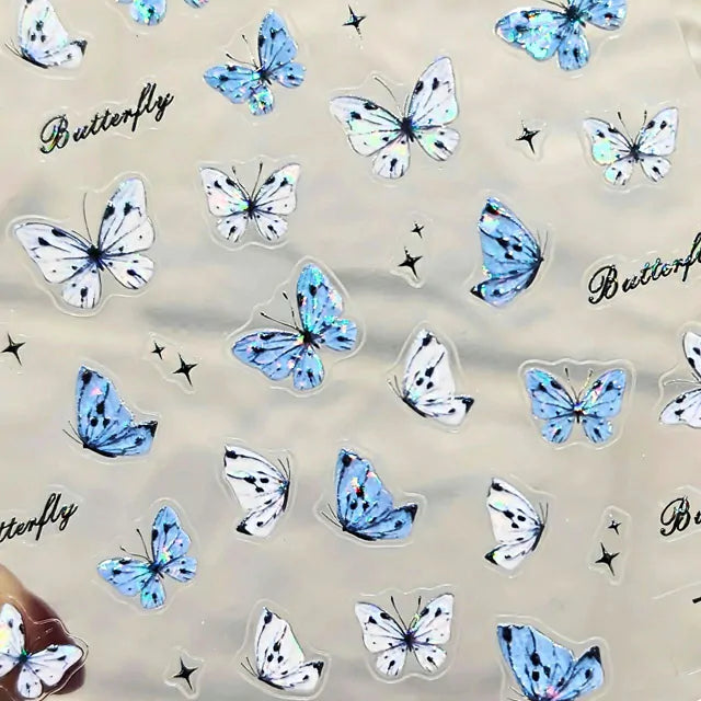 Aurora Shine Butterfly Nail Art Stickers Sheet (TZ-1111)