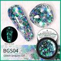 Born Pretty Glow In The Dark Green Boughs Glitter Sequins Gel BGS04 (5gm)