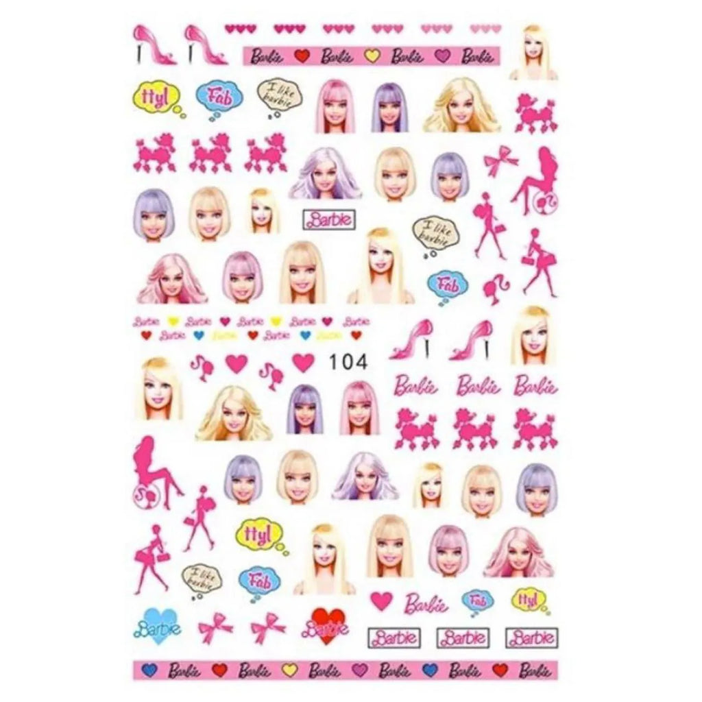 Barbie Nail Art Sticker Sheet (EB-104)