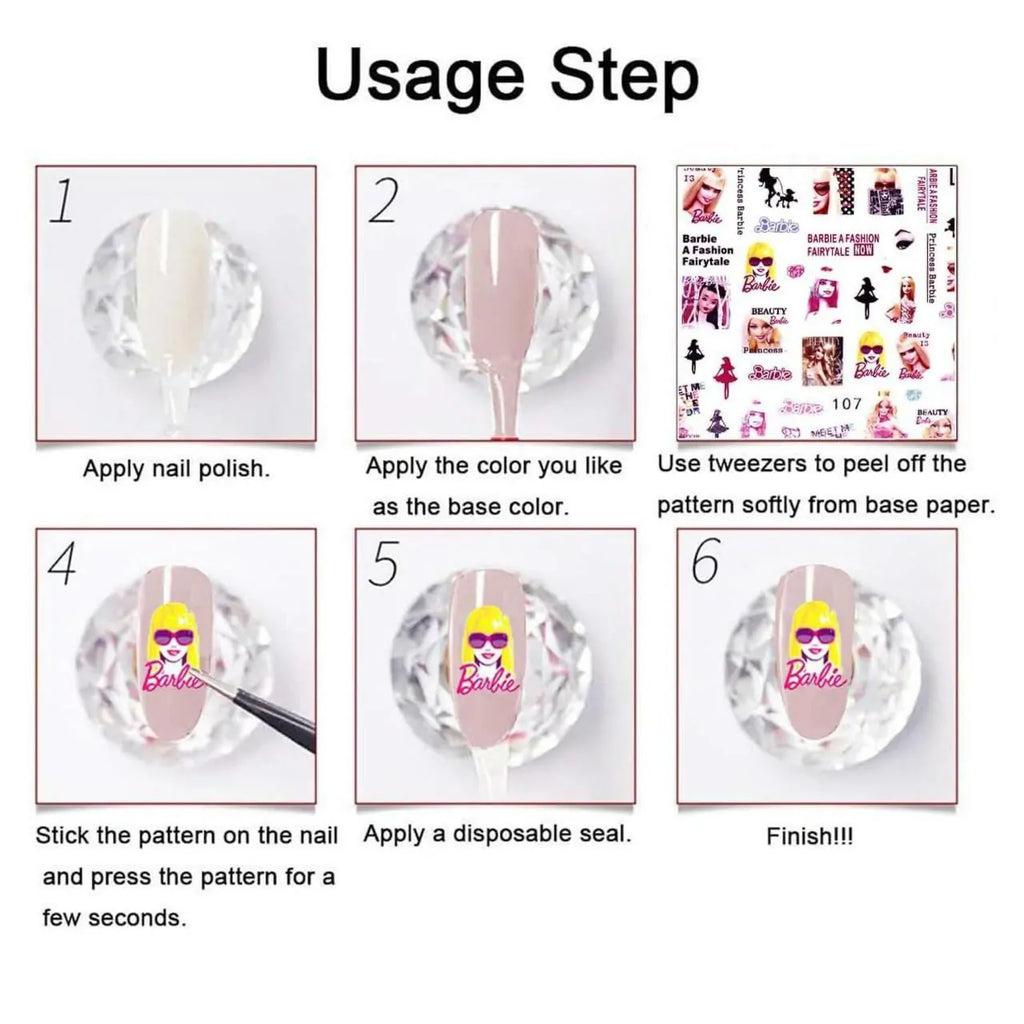 Barbie Nail Art Sticker Sheet (EB-105)
