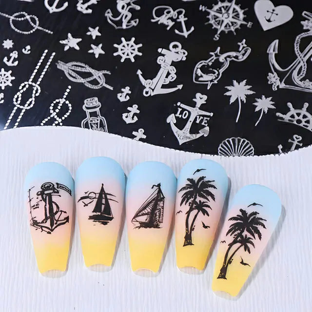 Beach Themed Big Stamping Plate