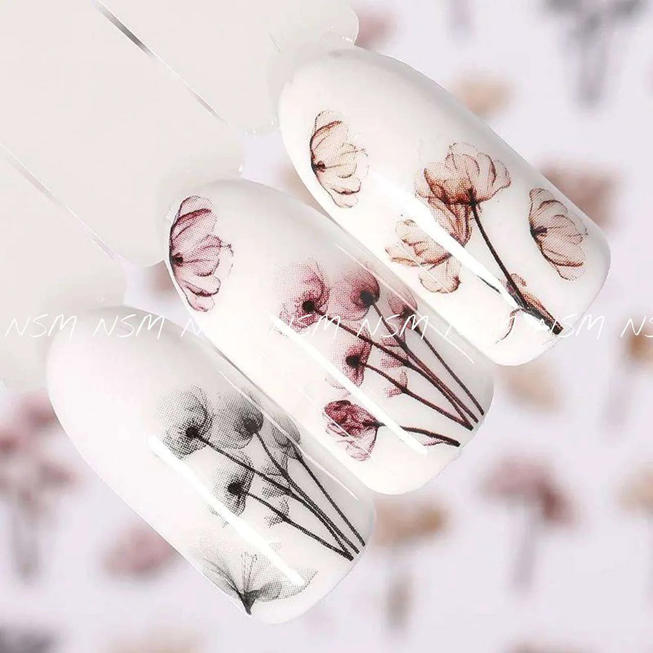 Black And Brown Flower Sticker Sheet