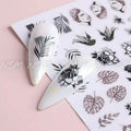 Black And White Flowers, Leaves, Bees And Abstract Sticker Sheets (F811)