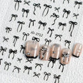 Black Bow Tie Nail Art Sticker Sheet (JO-2712)