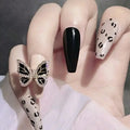 Black Diamond Moving Butterfly Nail Charms (Set Of 2 Pcs)
