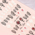 Blood Rose And Butterflies 5D Nail Art Sticker Sheets (5D-K052)