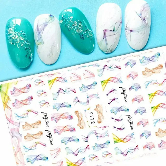 Blooming Colors 3D Nail Stickers Sheet (F772)