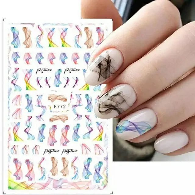 Blooming Colors 3D Nail Stickers Sheet (F772)