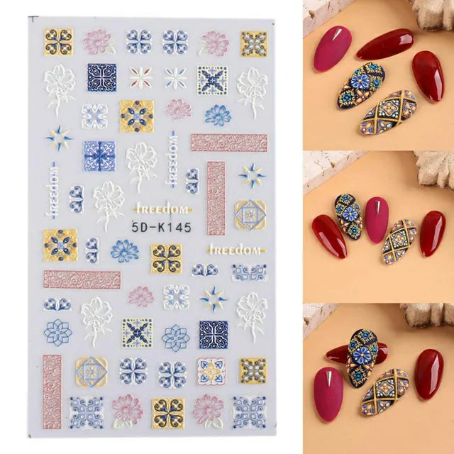 Bohemian 5D Nail Sticker Sheet (5D-K145)