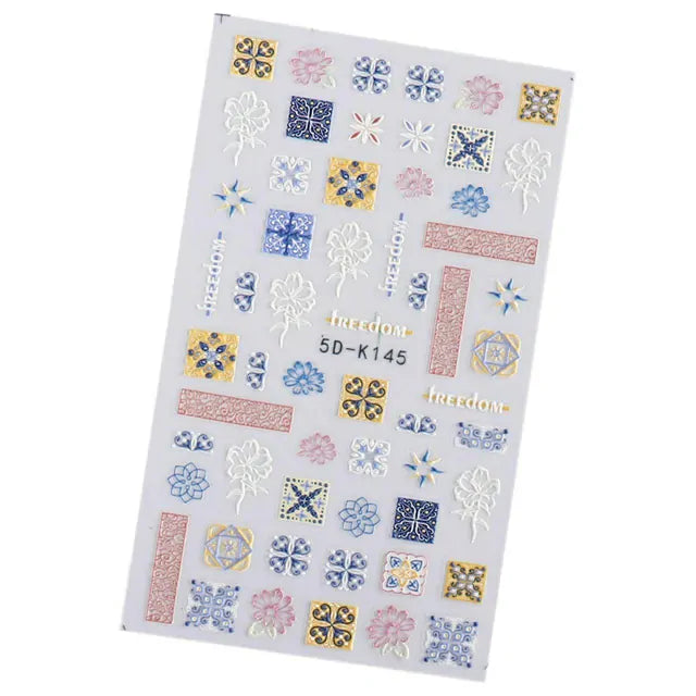 Bohemian 5D Nail Sticker Sheet (5D-K145)
