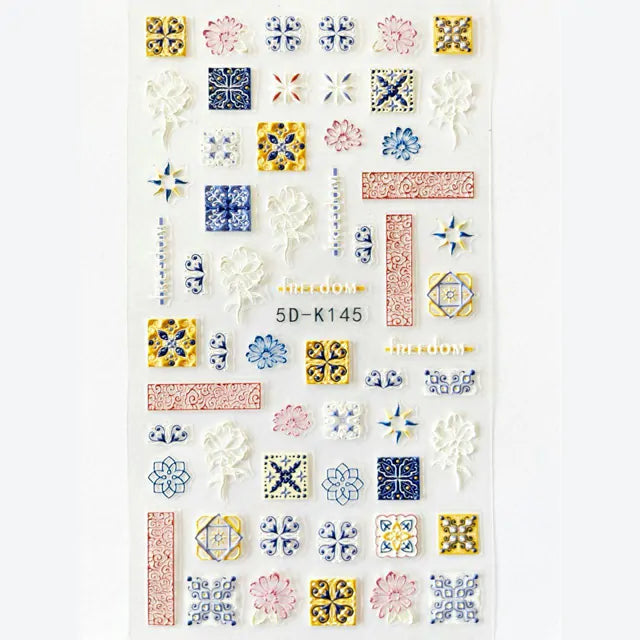 Bohemian 5D Nail Sticker Sheet (5D-K145)