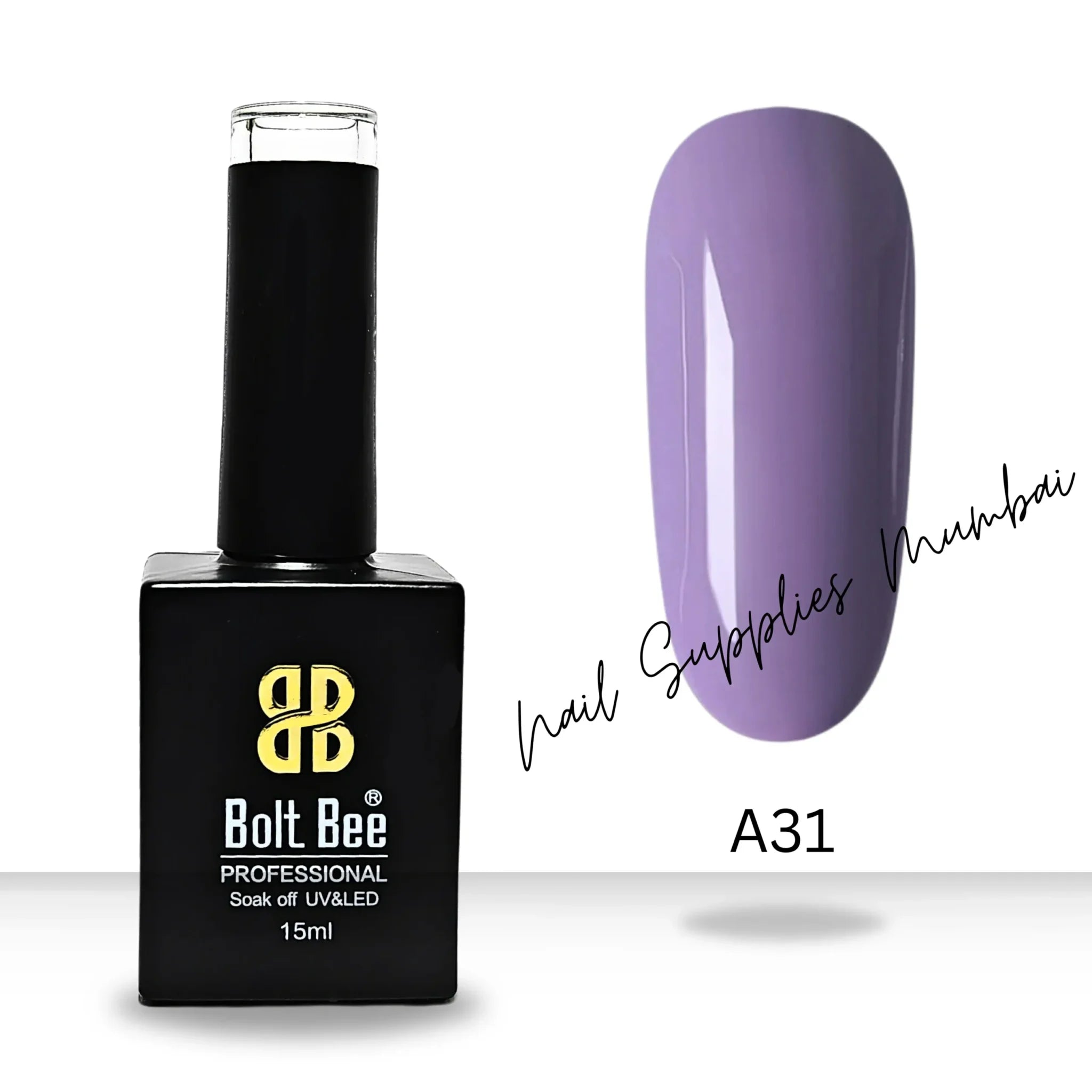 Bolt Bee Light Purple Gel Polish (Shade No.A31) (15ml)