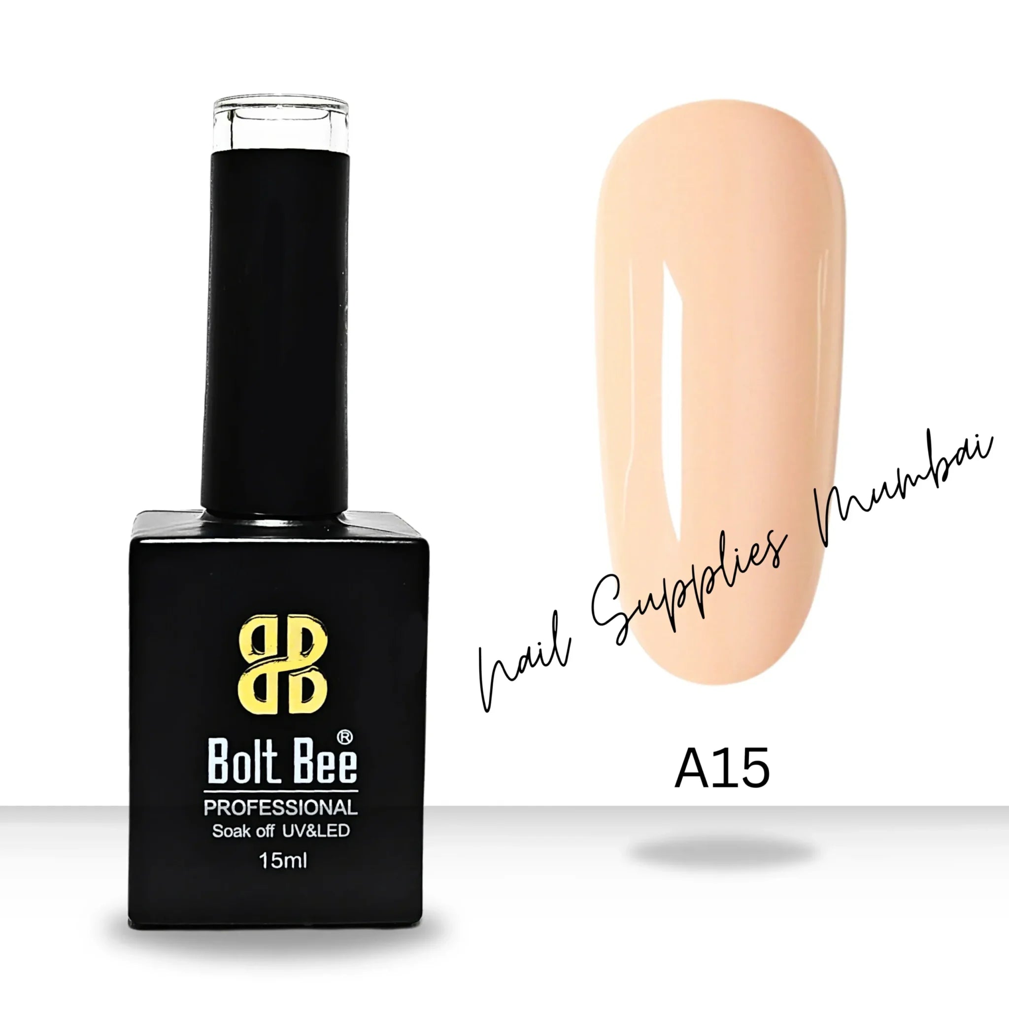 Bolt Bee Nude Gel Polish (Shade No.A15) (15ml)