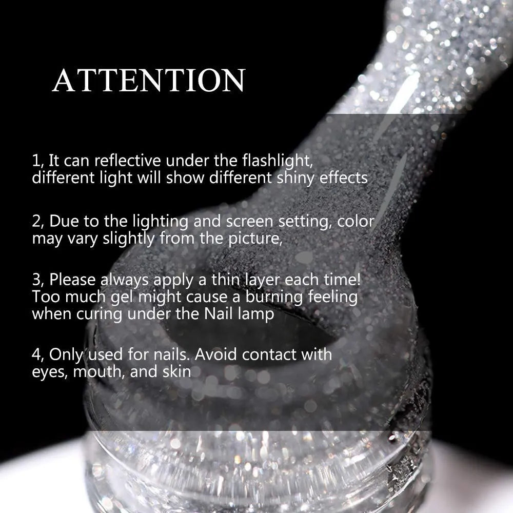 Bolt Bee Silver Reflective Glitter Gel Polish (15ml)
