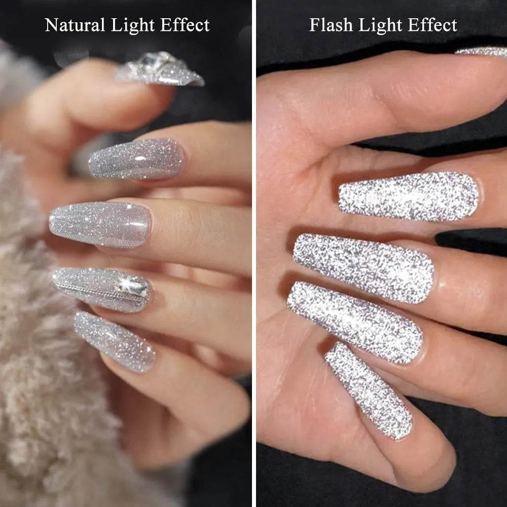 Bolt Bee Silver Reflective Glitter Gel Polish (15ml)