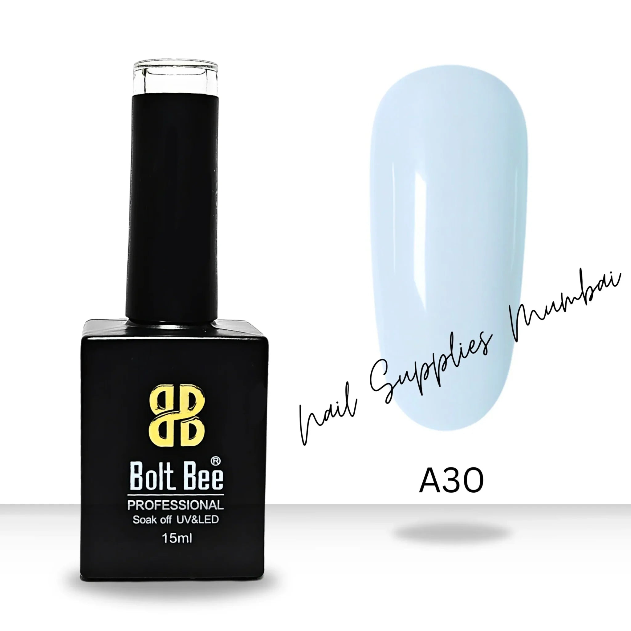 Bolt Bee Sky Blue Gel Polish (Shade No.A30) (15ml)
