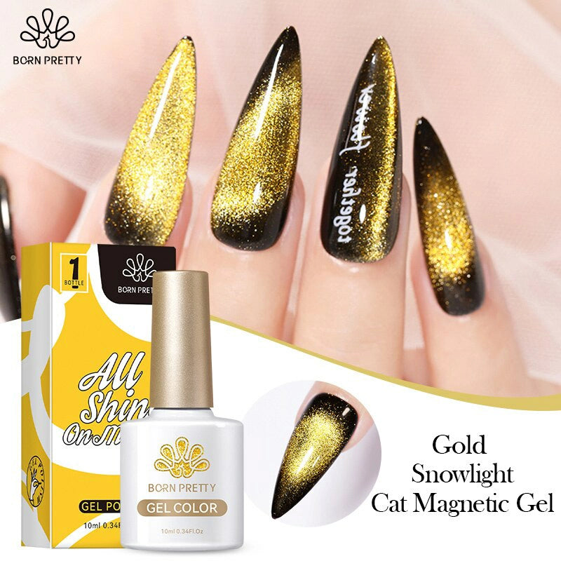 Born Pretty Gold Snowlight Cat Magnetic Gel Polish (10ml)