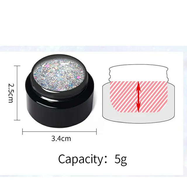 Born Pretty Aurora Green Reflective Sequins Glitter Gel RS09 (5gm)