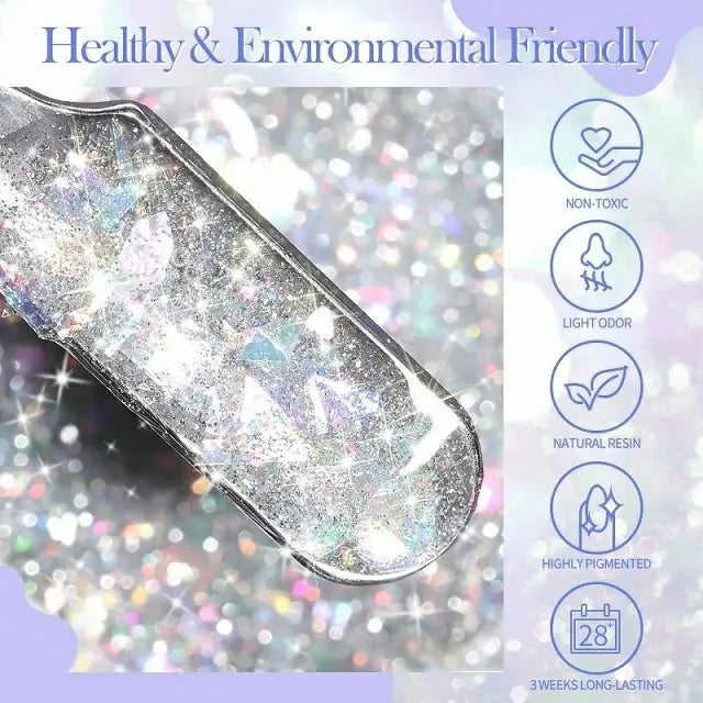Born Pretty Aurora White Reflective Sequins Glitter Gel RS01 (5gm)