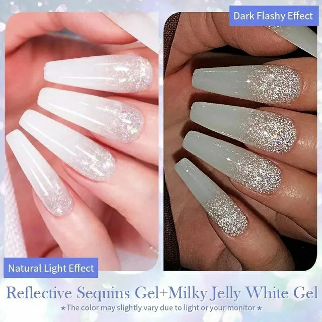 Born Pretty Aurora White Reflective Sequins Glitter Gel RS01 (5gm)