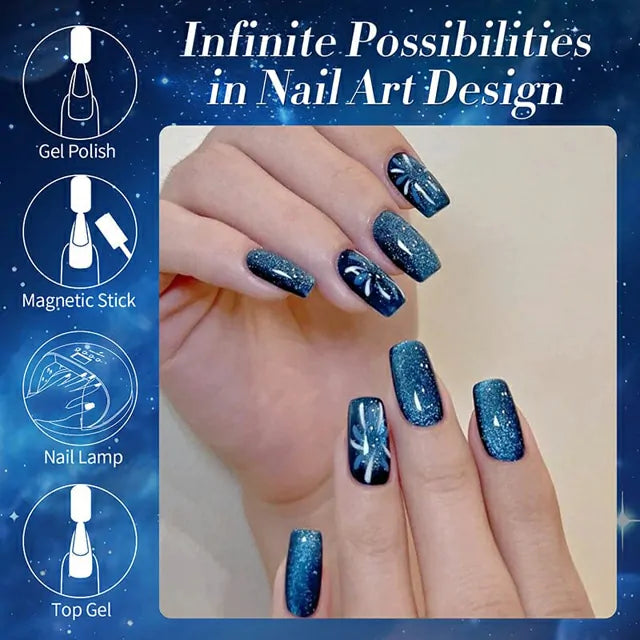 Born Pretty Blue Cat Magnetic Gel Polish - Galaxy MY38 (10ml)
