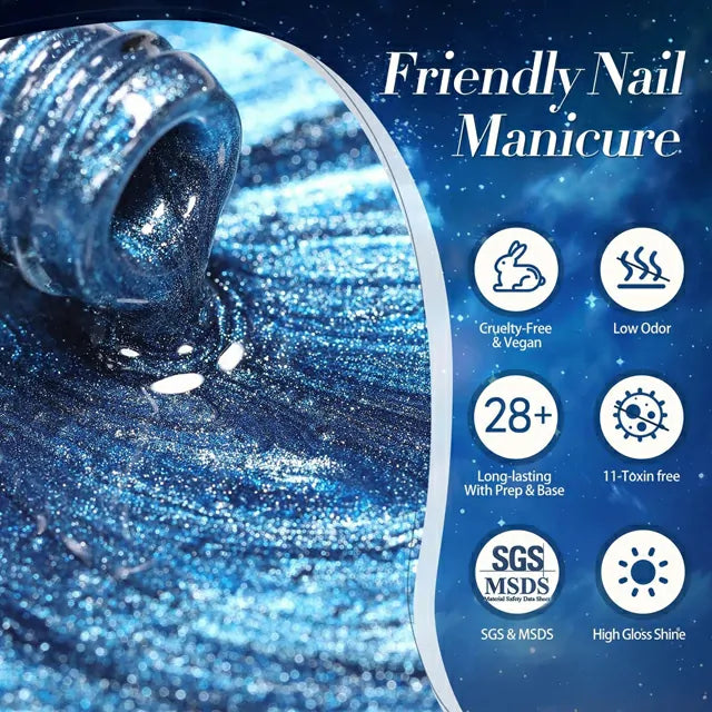 Born Pretty Blue Cat Magnetic Gel Polish - Galaxy MY38 (10ml)