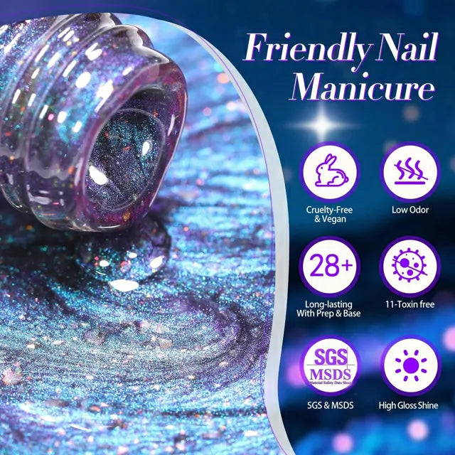 Born Pretty Blue Cat Magnetic Gel Polish â Starry Sky MY35 (10ml)