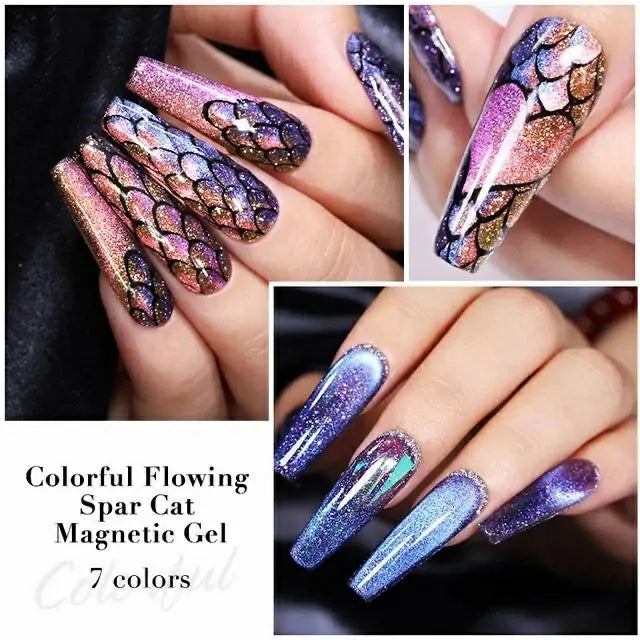 Born Pretty Colorful Flowing Spar Cat Eye Gel Polish (7ml)