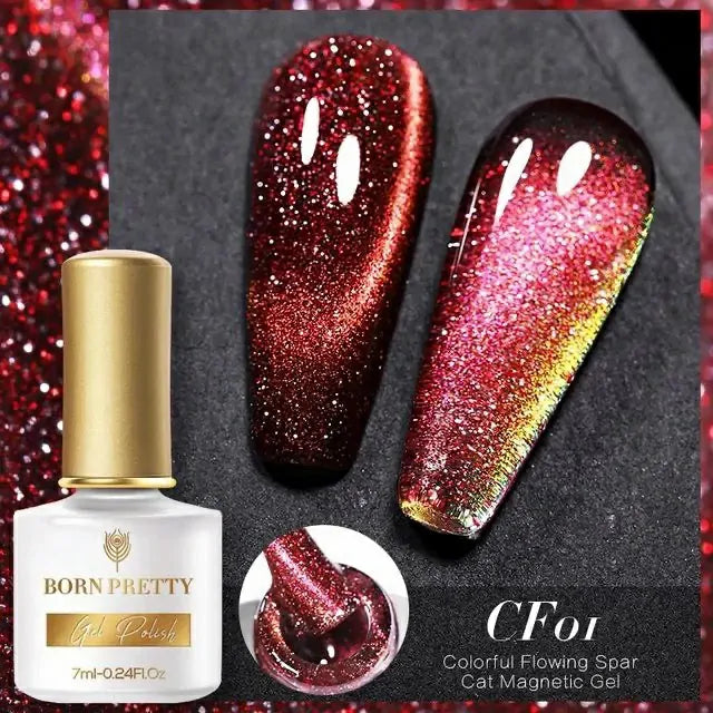 Born Pretty Colorful Flowing Spar Cat Eye Gel Polish (7ml)