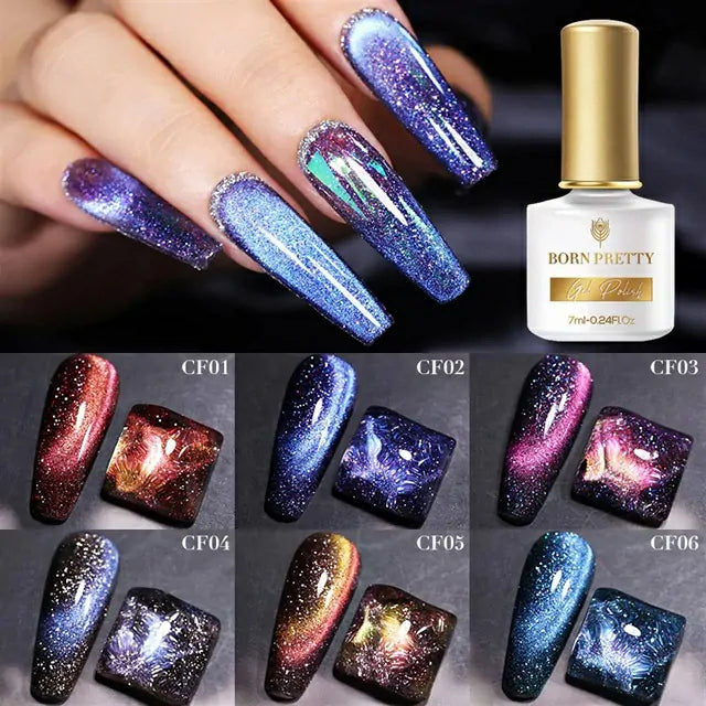 Born Pretty Colorful Flowing Spar Cat Eye Gel Polish (7ml)