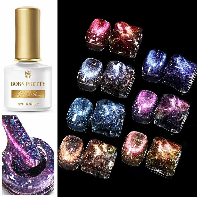 Born Pretty Colorful Flowing Spar Cat Eye Gel Polish (7ml)