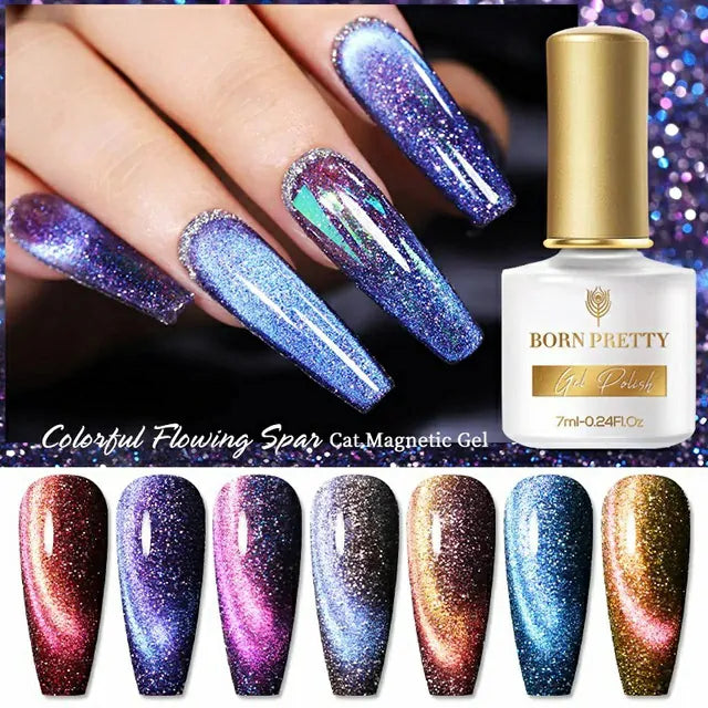 Born Pretty Colorful Flowing Spar Cat Eye Gel Polish (7ml)
