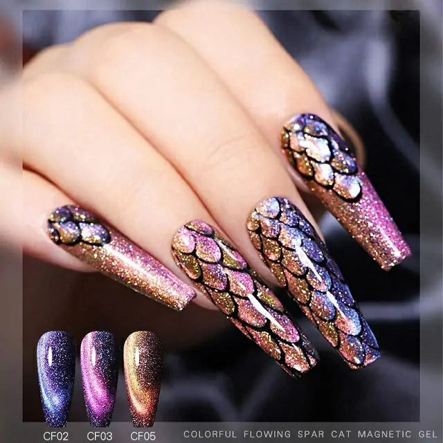 Born Pretty Colorful Flowing Spar Cat Eye Gel Polish (7ml)