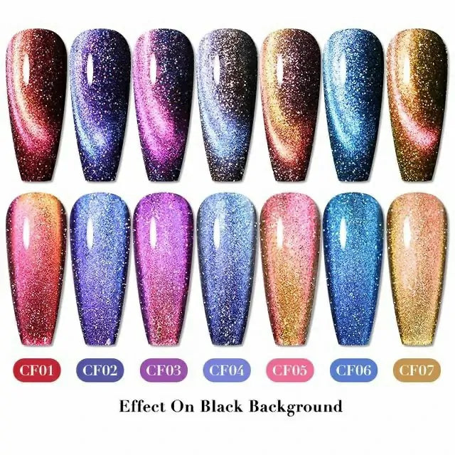 Born Pretty Colorful Flowing Spar Cat Eye Gel Polish (7ml)